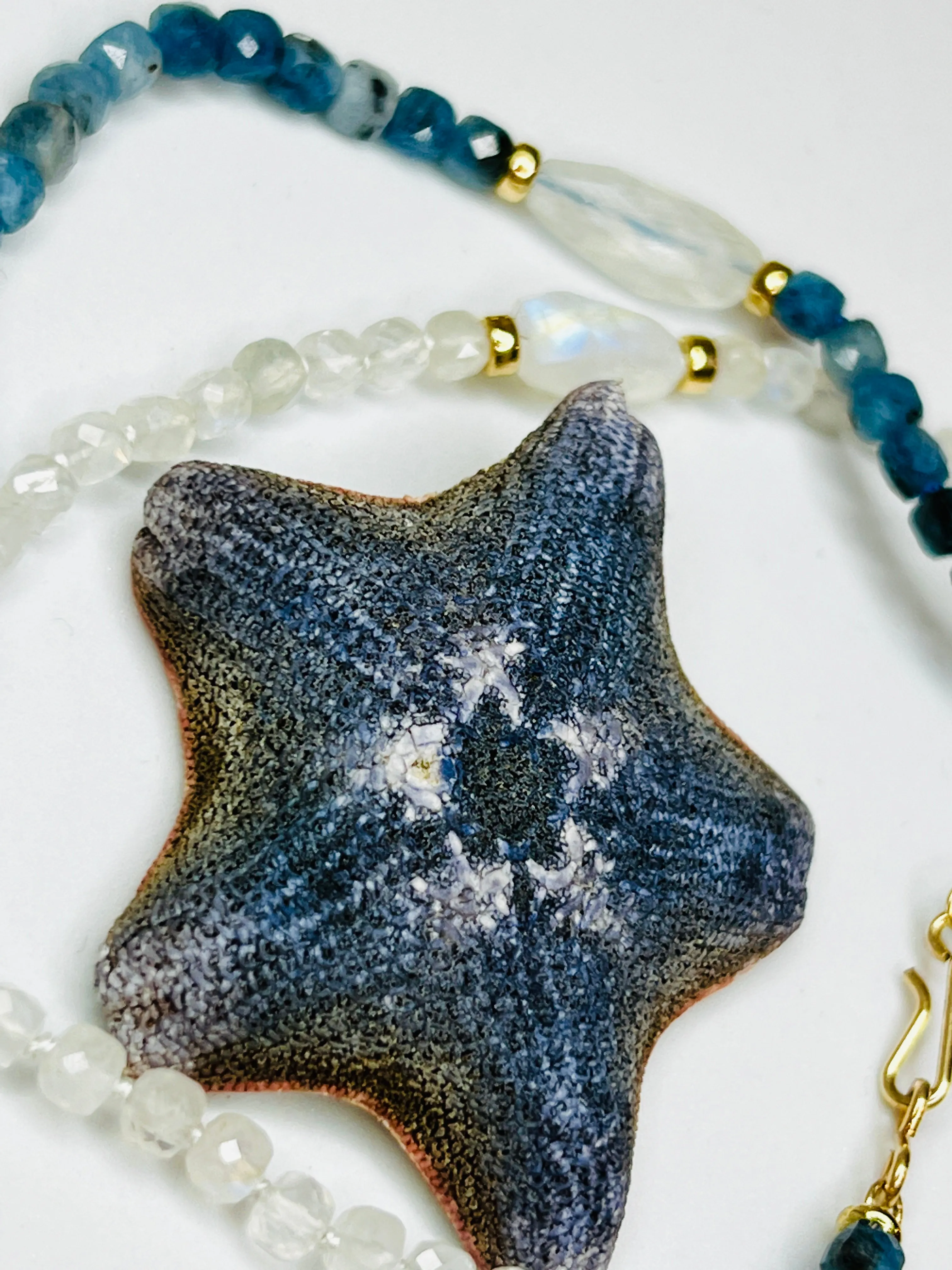 Moody Blue Layering Aquamarine and Moonstone Necklaces