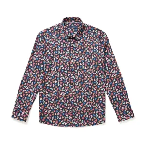 Navy Fancy Moth Print Shirt