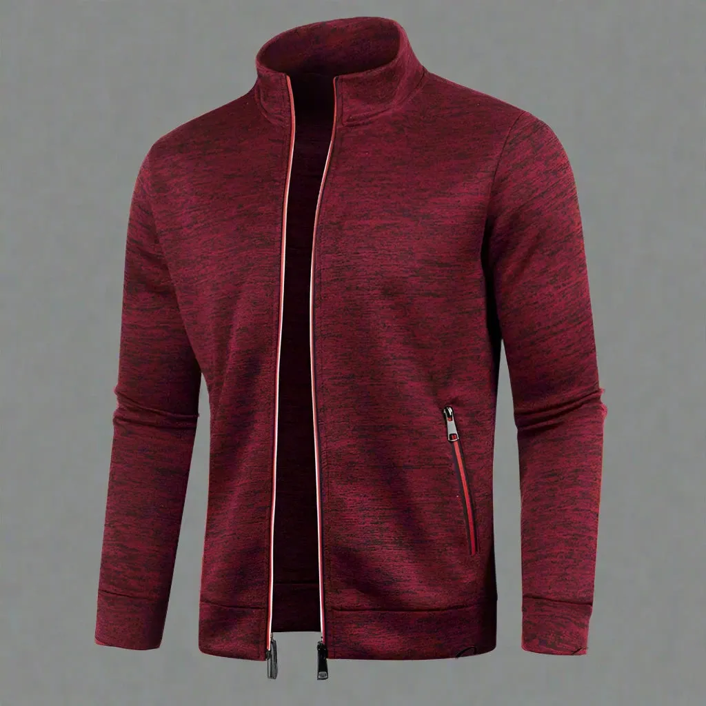 New OB Turn-down Collar Zipper Sweatshirt