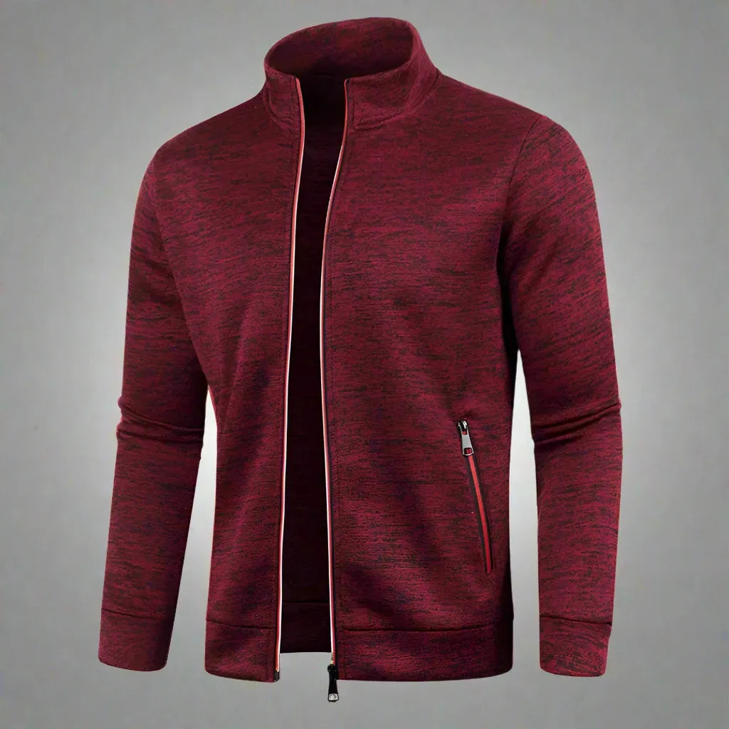 New OB Turn-down Collar Zipper Sweatshirt