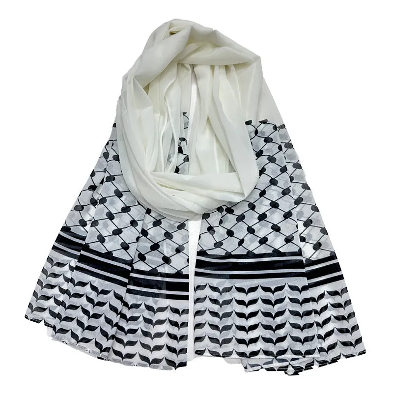 NEW02  HOT KUFFIYEH PRINTED HIJAB chiffon