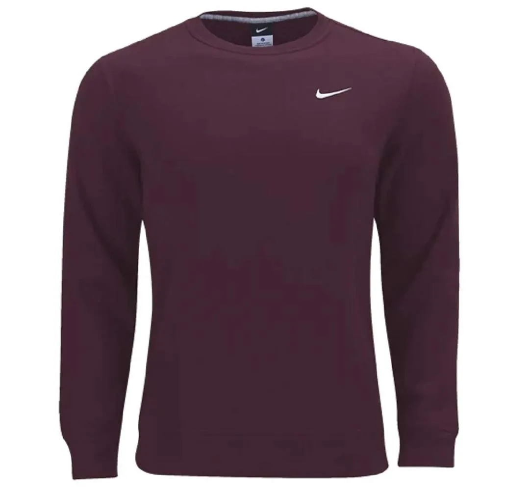 Nike Club Fleece Crew Men's Sweatshirt Small (Dark Maroon)