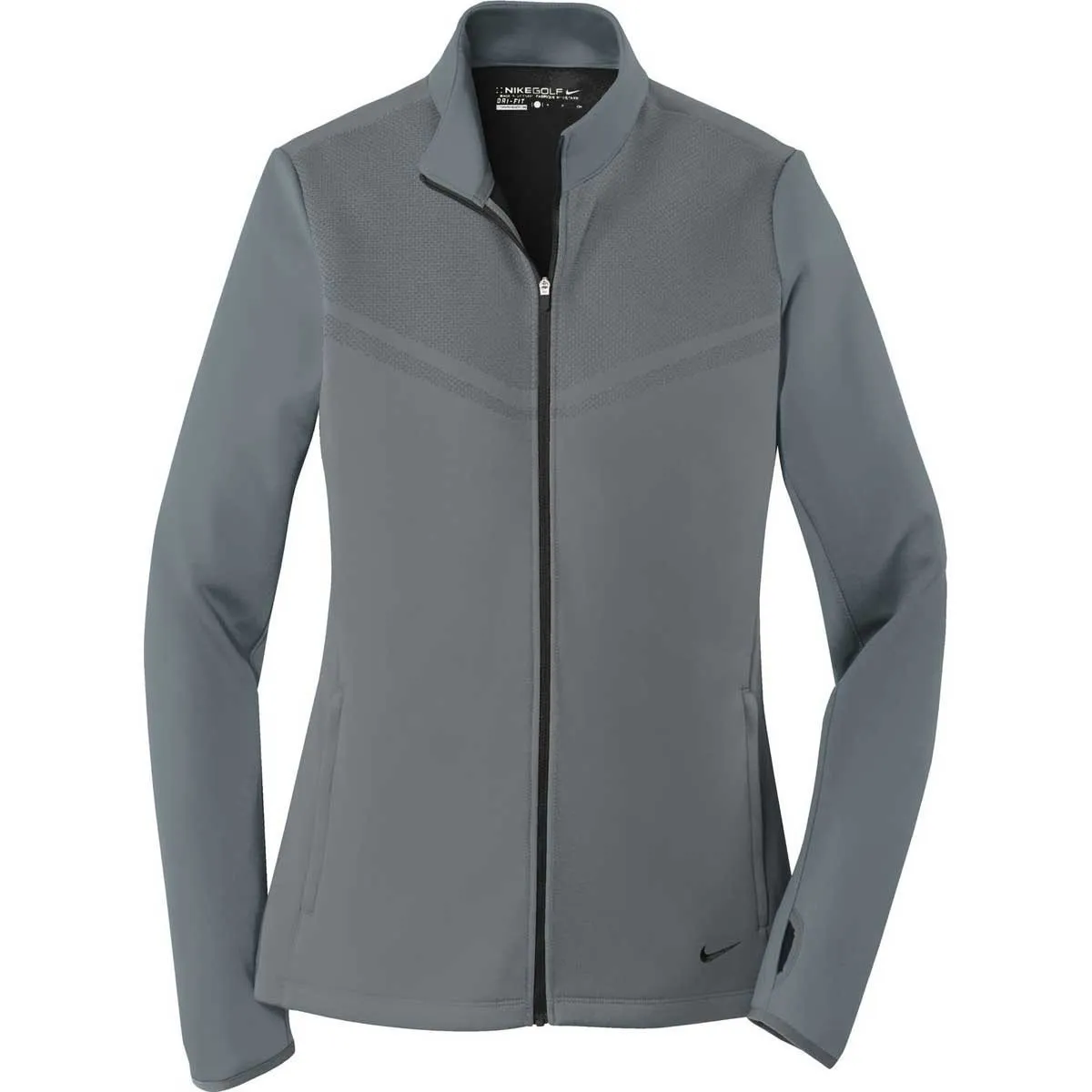 Nike Golf Women's Dark Grey/Black Therma-FIT Hypervis Full-Zip Jacket