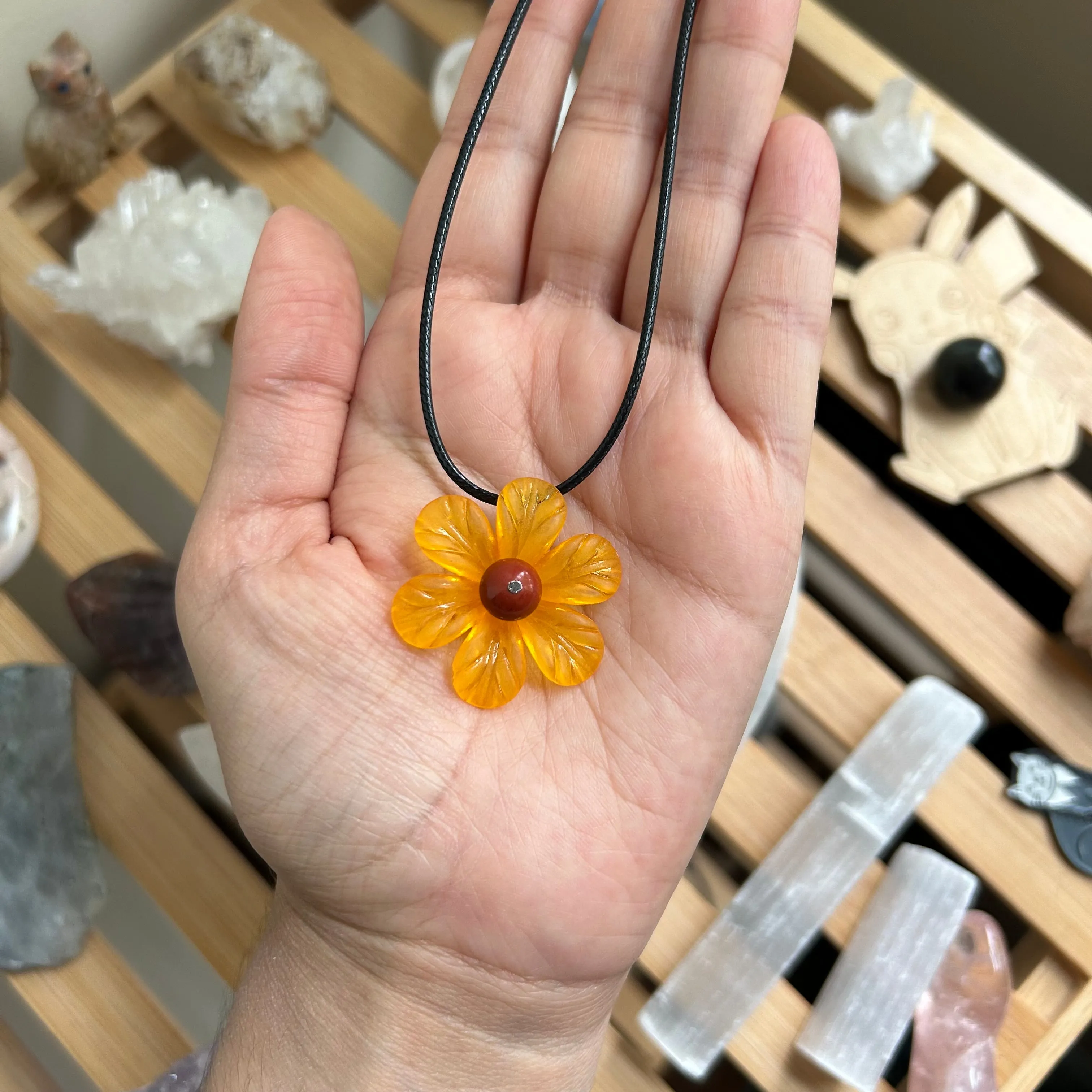 Orange Flower Layering Necklace