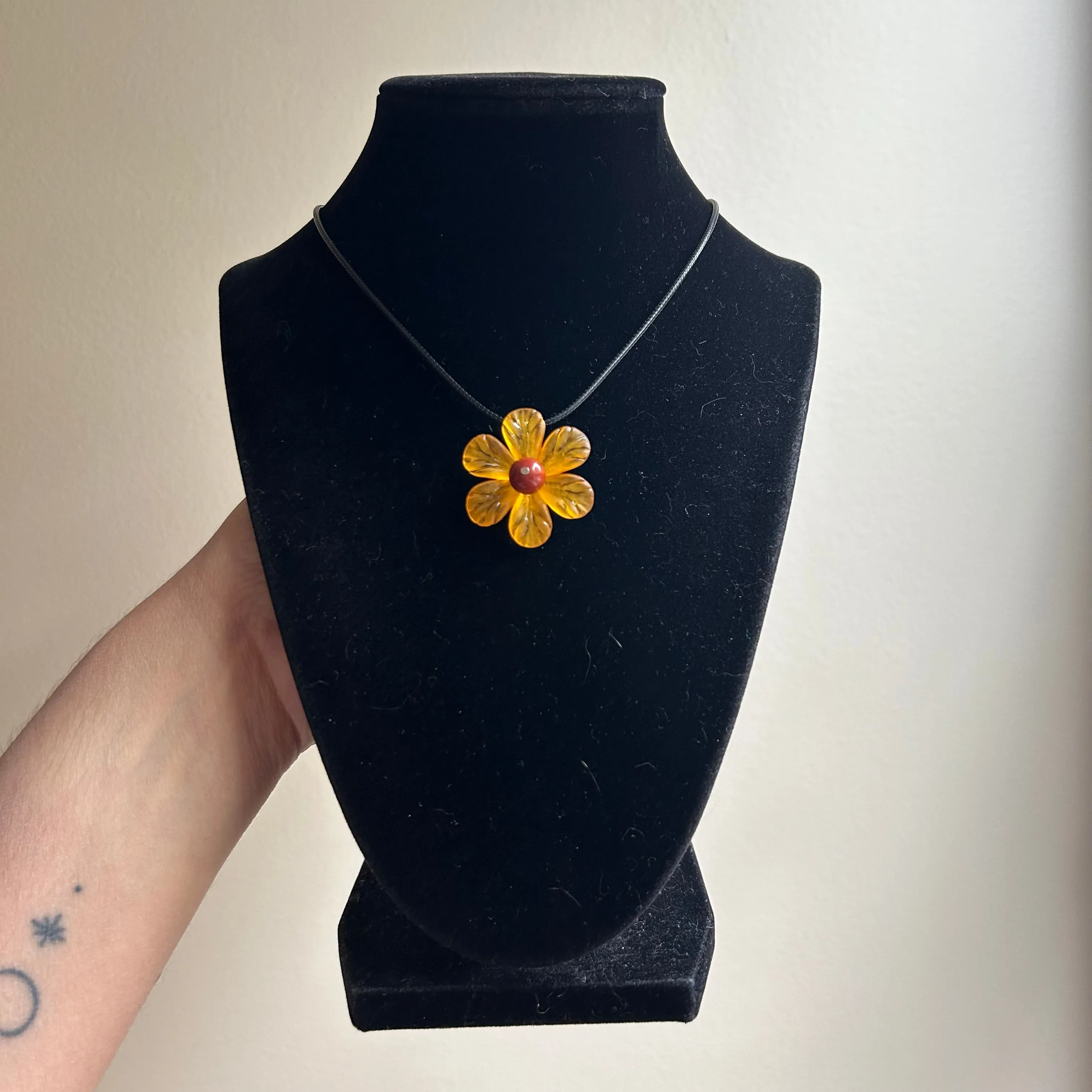 Orange Flower Layering Necklace