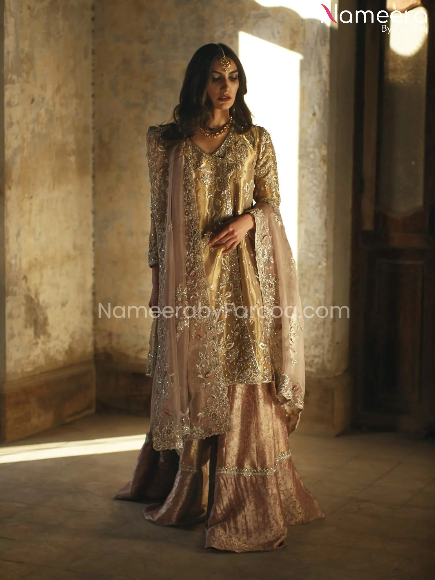 Pakistani Sharara Angrakha Style Bridal Dress #BS194