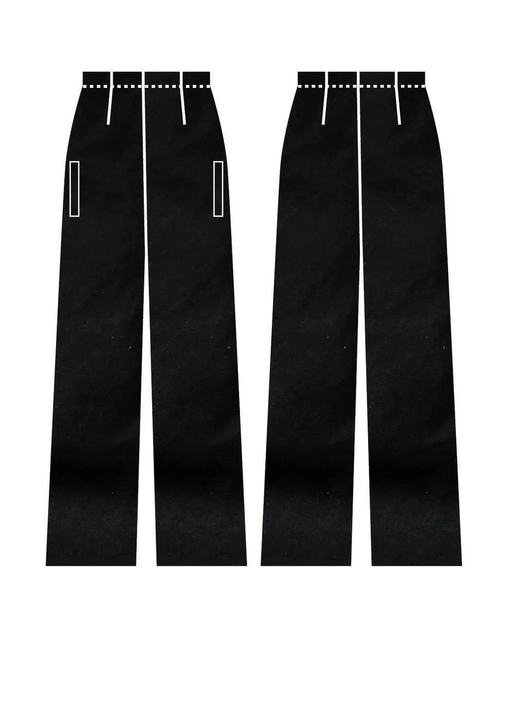 PANTS WIDE ELASTIC - black plain by BERENIK