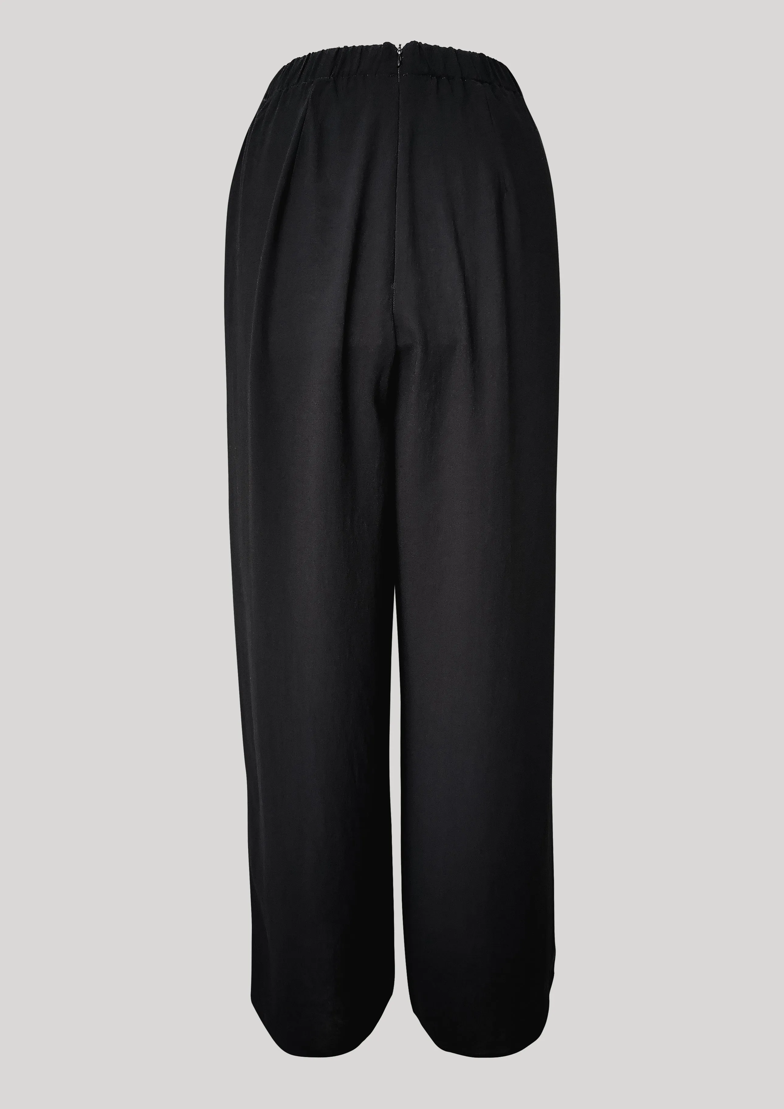 PANTS WIDE ELASTIC - black plain by BERENIK