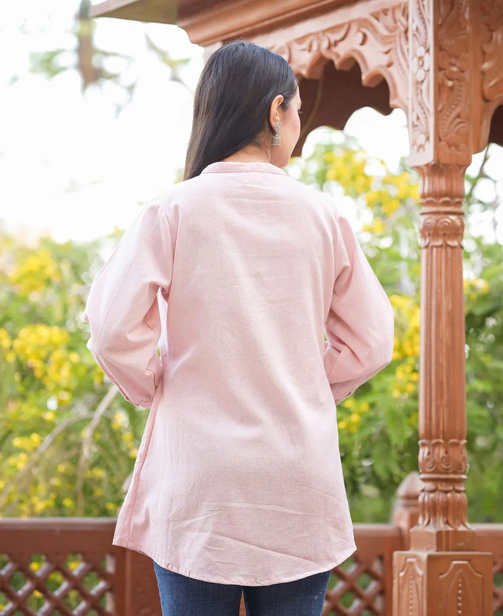 Pastel Peach Cotton Tunic Top (pack of 1)