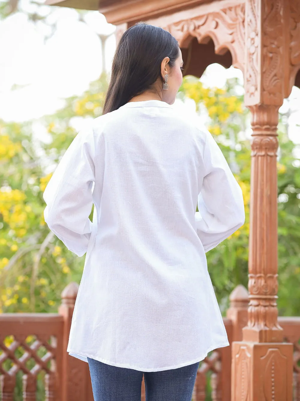 Pastel White Cotton Tunic Top (pack of 1)