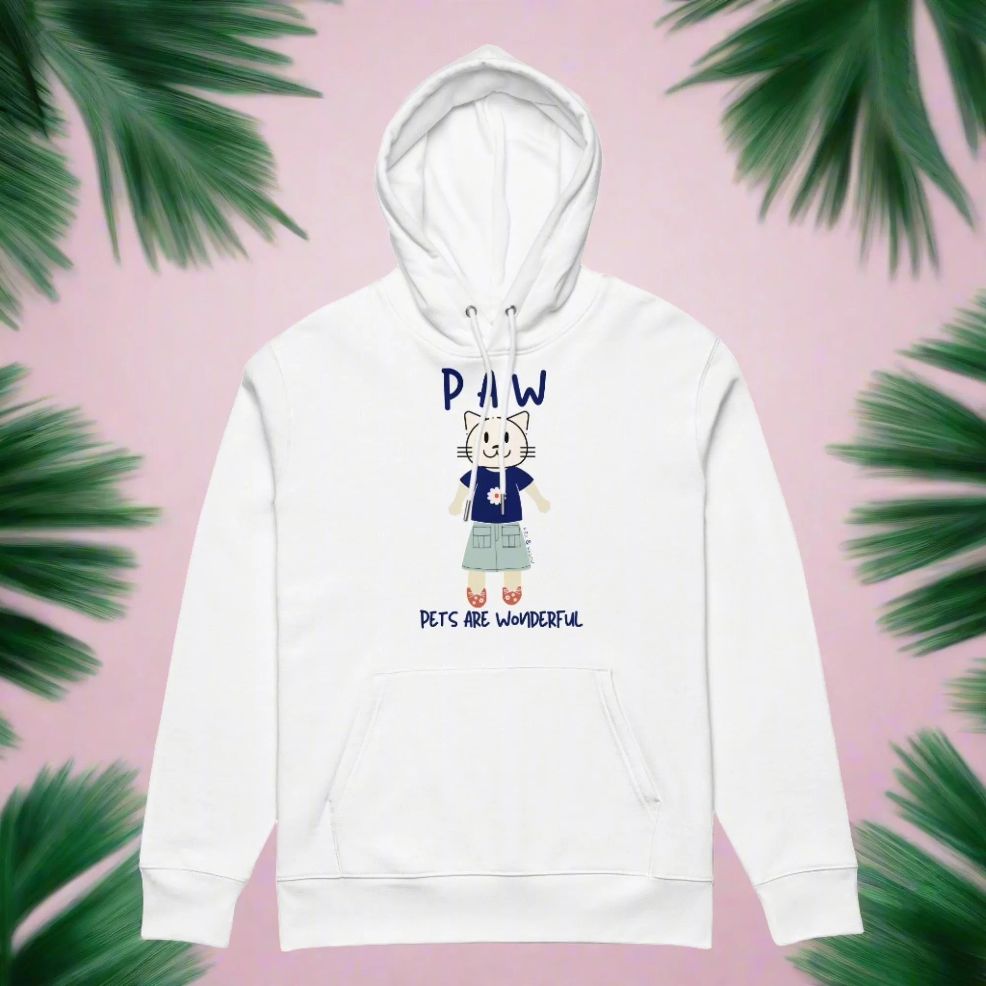 PAW, Cat themed, sustainable hoodie