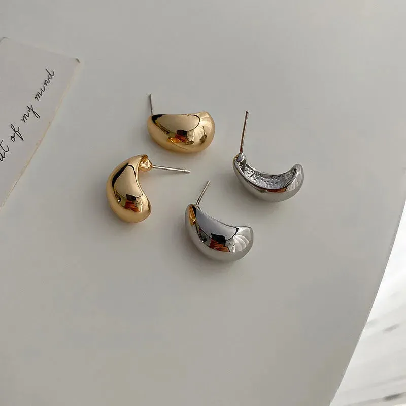 Pea Shaped Copper Alloy Gold Drop Fashion Earring for Women