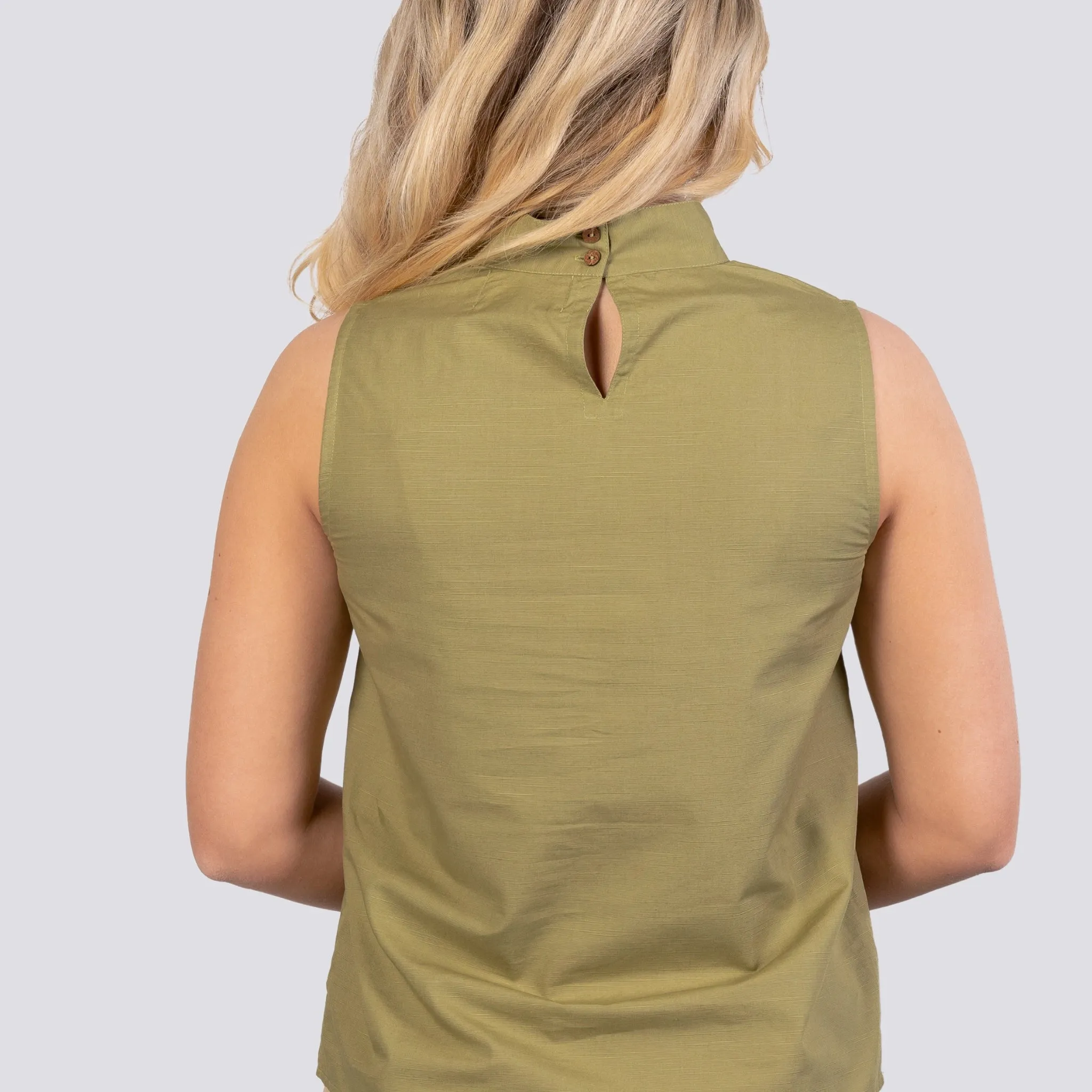 Pear Green Sleeveless Top For Women