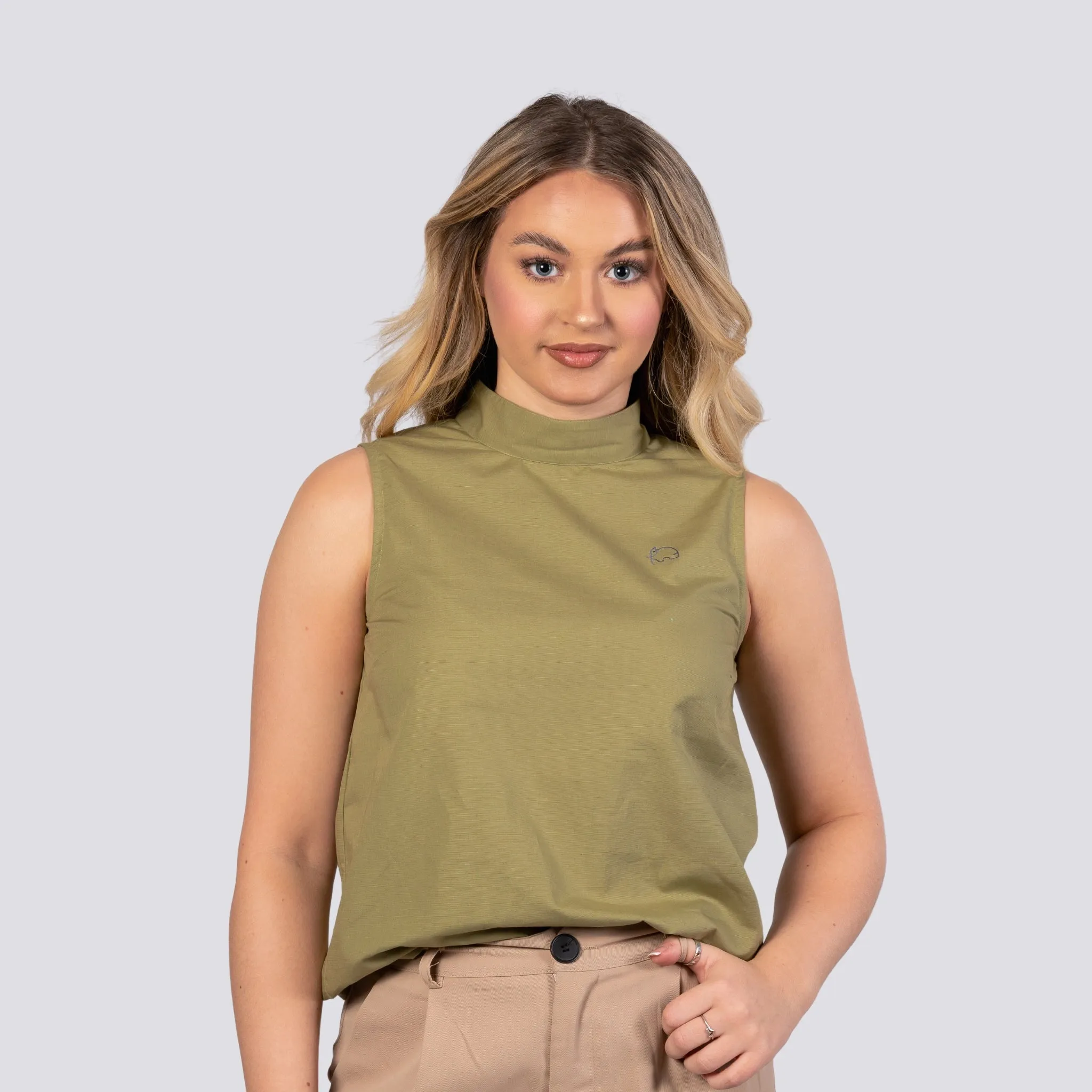 Pear Green Sleeveless Top For Women