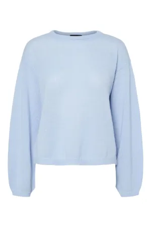 Pieces - Pcida Ls O-Neck Knit Pwp Mm - 4742185 Cashmere Blue