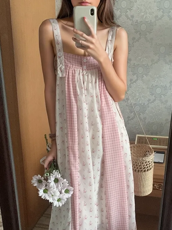 Pink Floral Vacation Slip Dress