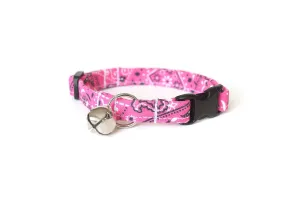 Pink Paisley Bandana Print Cat Collar