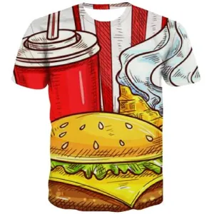 Popcorn T shirts Men Corn Tshirts Casual Food Tshirt Printed Painting Shirt Print Funny T-shirts Graphic Short Sleeve summer