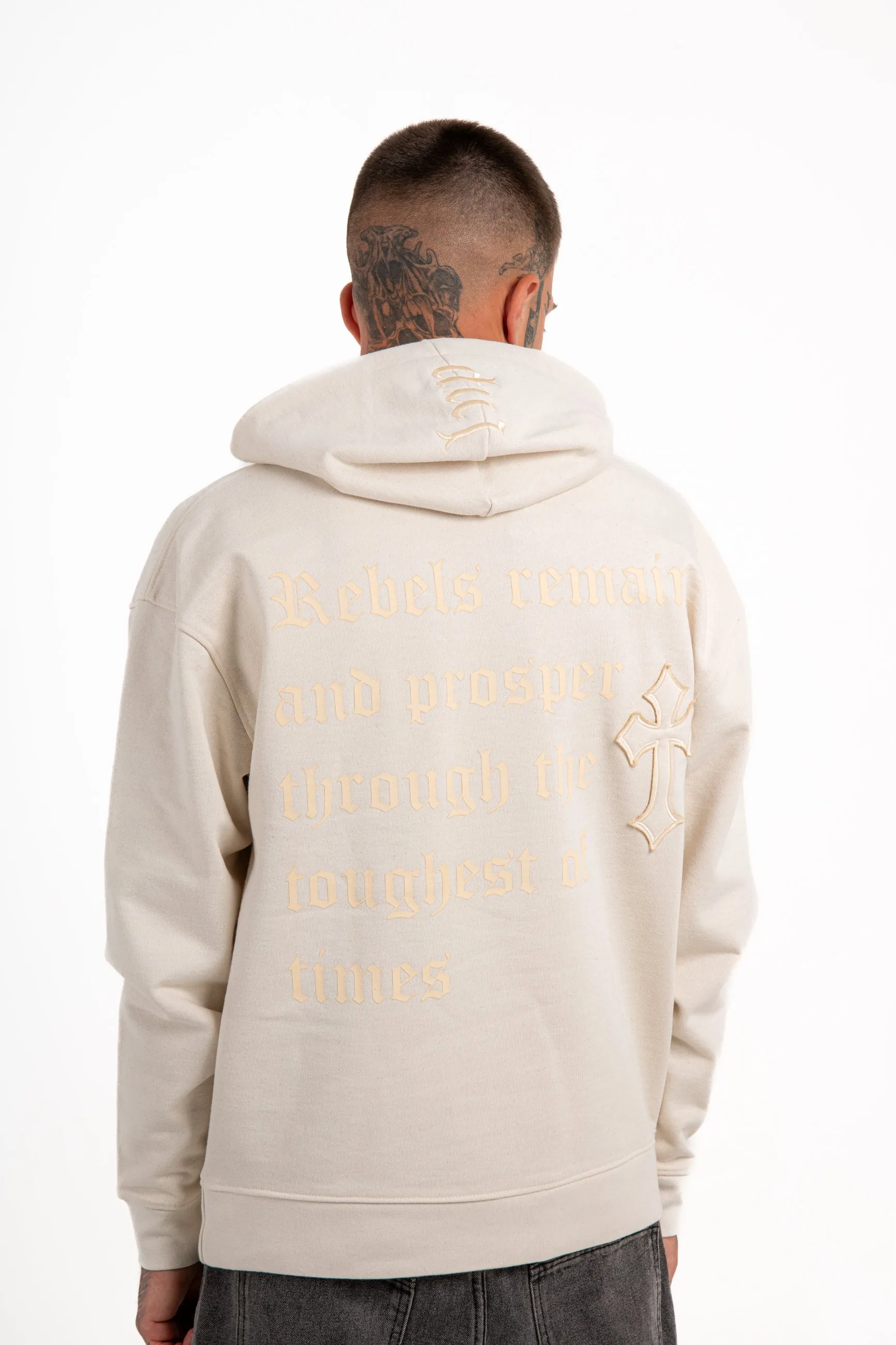 Premium Oversized Recycled Cream Rebel Hoodie