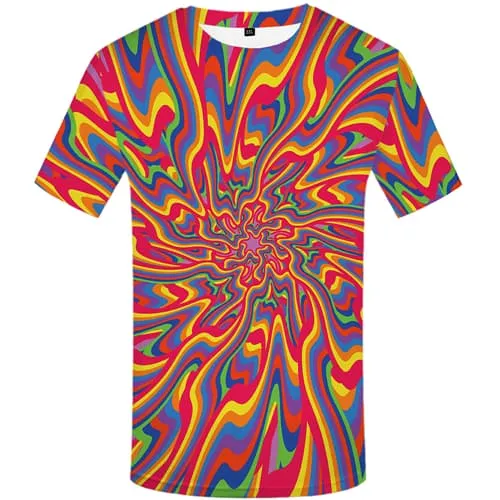 Psychedelic T-shirt Men Dizziness Tshirts Casual Colorful Tshirts Cool