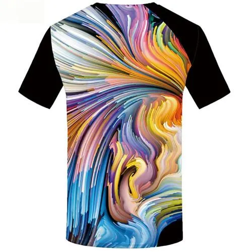 Psychedelic T shirts Men Art Tshirts Novelty Colorful Tshirts Cool Graffiti Tshirt Printed Abstract T-shirts 3d Short Sleeve