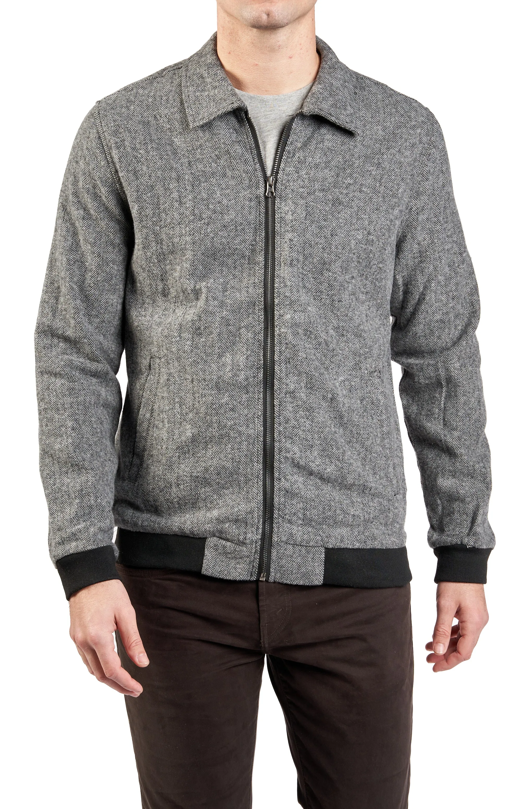 PX Zip Up Herringbone Shacket