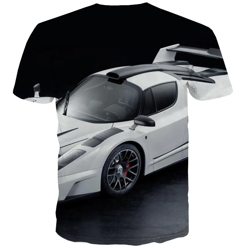 Racing Car T-shirt Men Metal Tshirts Casual City Tshirt Printed Gray T-shirts 3d Retro Tshirts Novelty