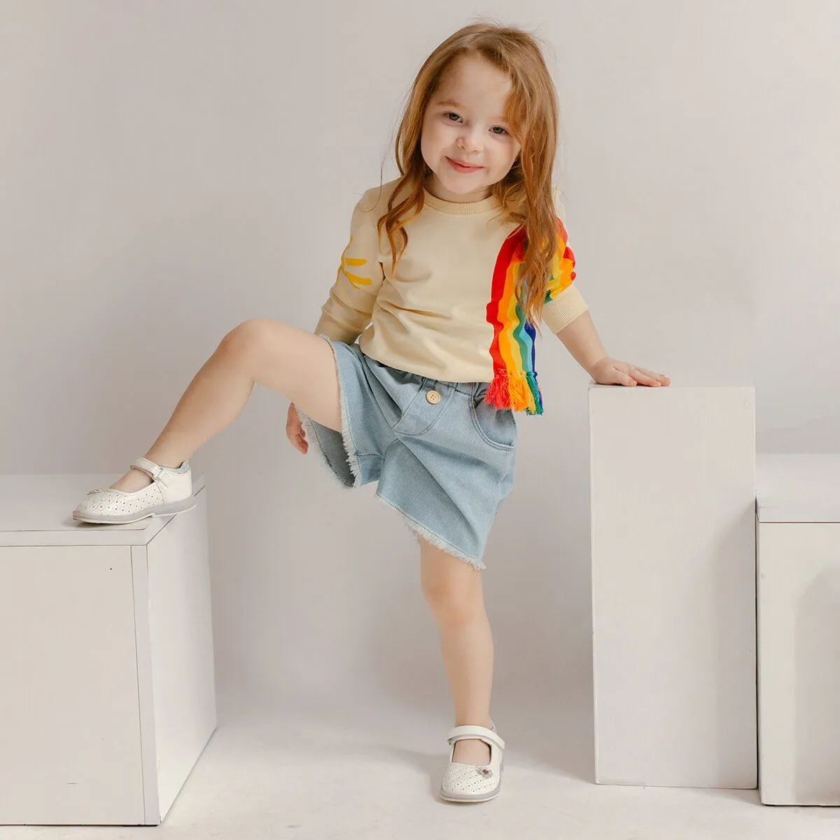 Rainbow and Sun Toddler Pullover