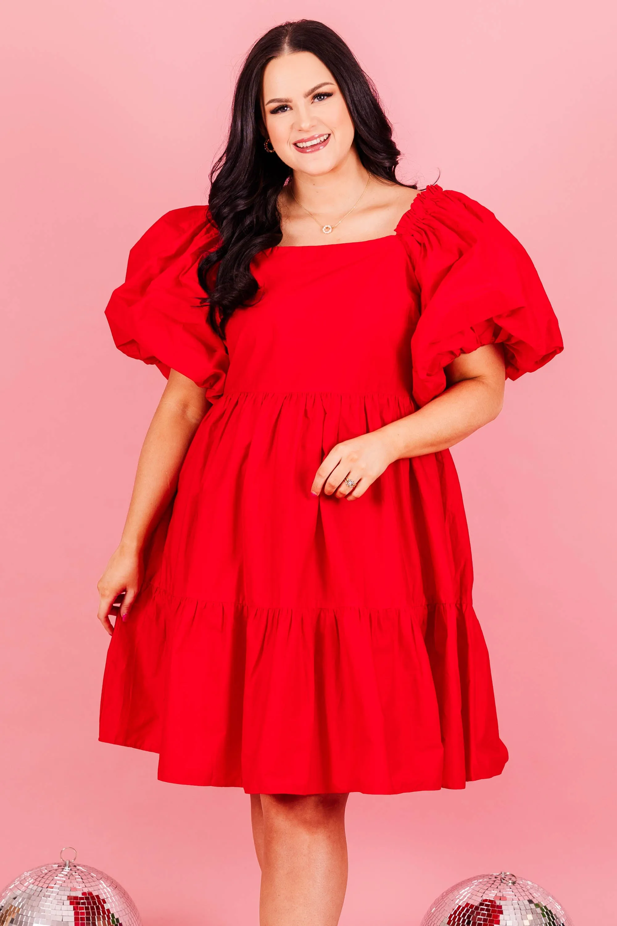 Raindrops On The Streets Dress, Red