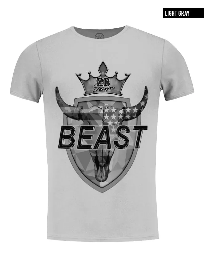 RB Design Men's T-shirt BEAST Muscle Fit Scoop Neck Premium Tees / Color Option / MD719