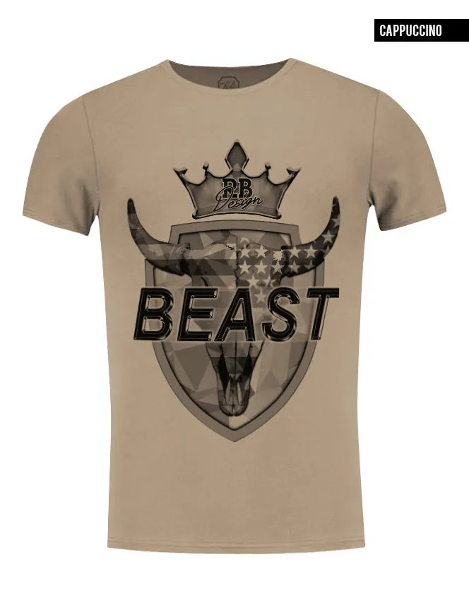 RB Design Men's T-shirt BEAST Muscle Fit Scoop Neck Premium Tees / Color Option / MD719