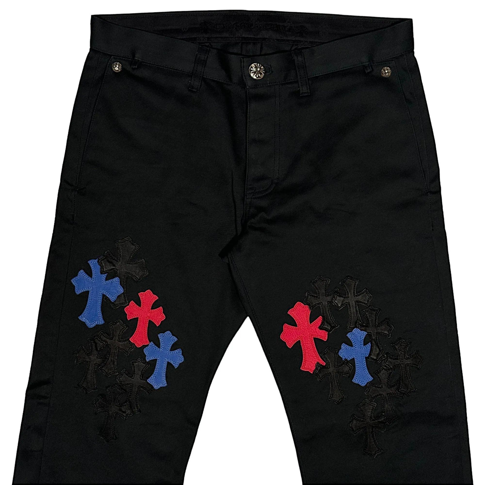 Red & Blue Cross Patch Chino Pants