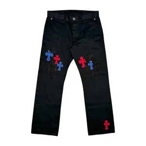 Red & Blue Cross Patch Chino Pants