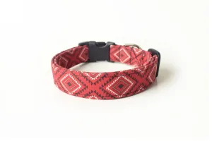 Red Southwest Tribal Dog Collar