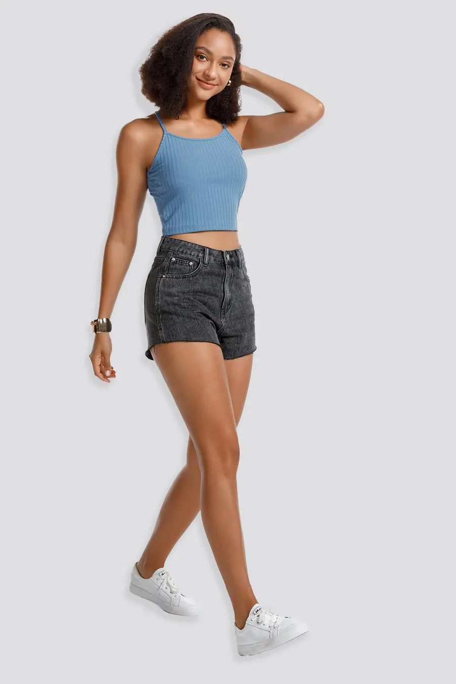 Ribbed Knit Cami Crop Top