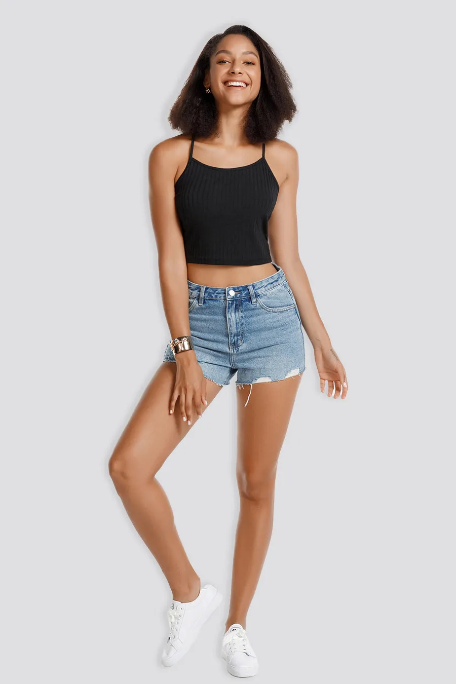 Ribbed Knit Cami Crop Top