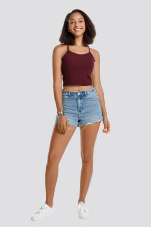 Ribbed Knit Cami Crop Top