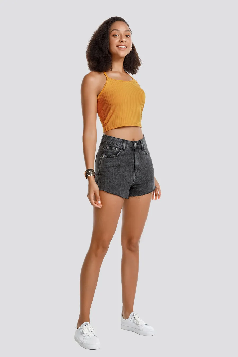 Ribbed Knit Cami Crop Top