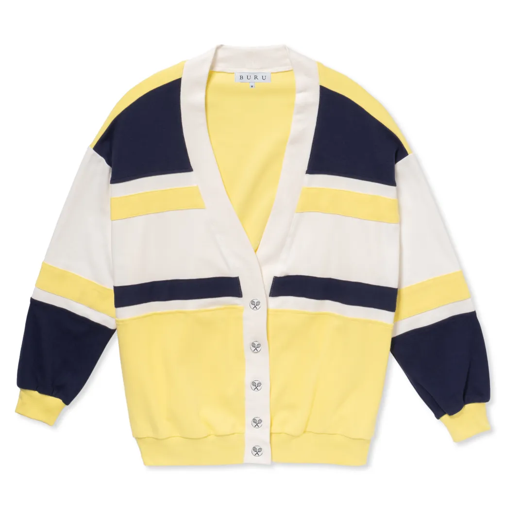 SAMPLE - Tennis Cardigan - Yellow Colorblock