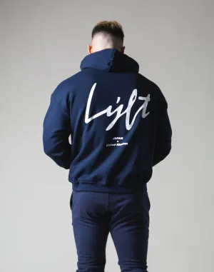 Script Logo Pullover Hoodie - Navy