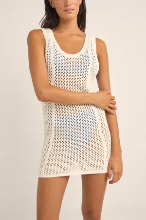 Seashell Knit Tank Dress White