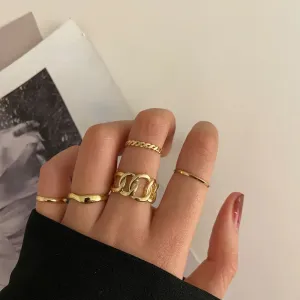 Shape Chain 5-Piece of Set Personalized Ring