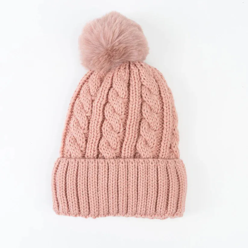 Sierra Cable Knit Pom Hat