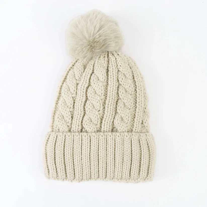 Sierra Cable Knit Pom Hat