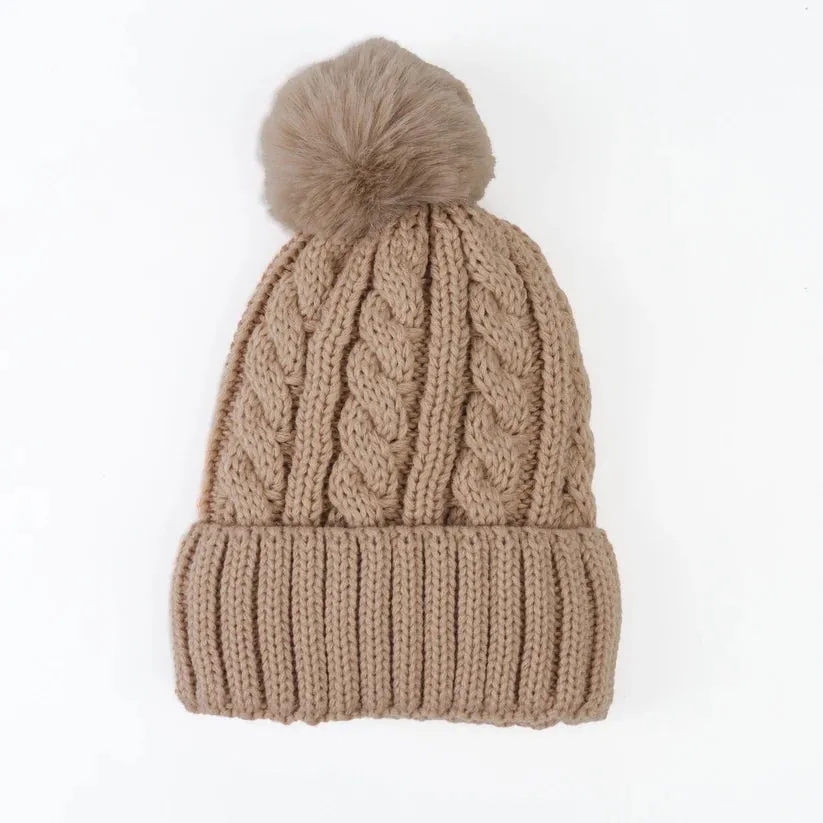 Sierra Cable Knit Pom Hat