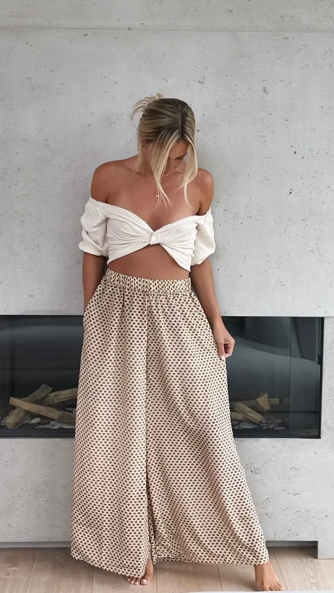 Silk Wide Leg Pant - The Hamptons