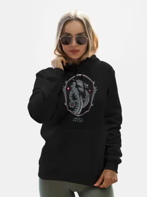 Silver Dragon Crest - Women Hoodie Black Colour (No Cod Allowed On This Product)- Prepaid Orders Only