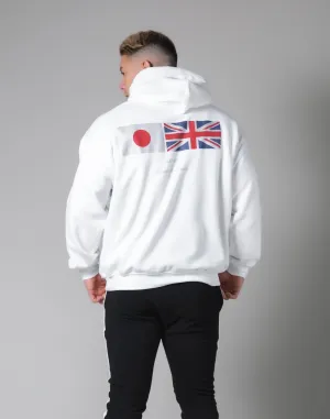 Silver Flag Pullover Hoodie - White