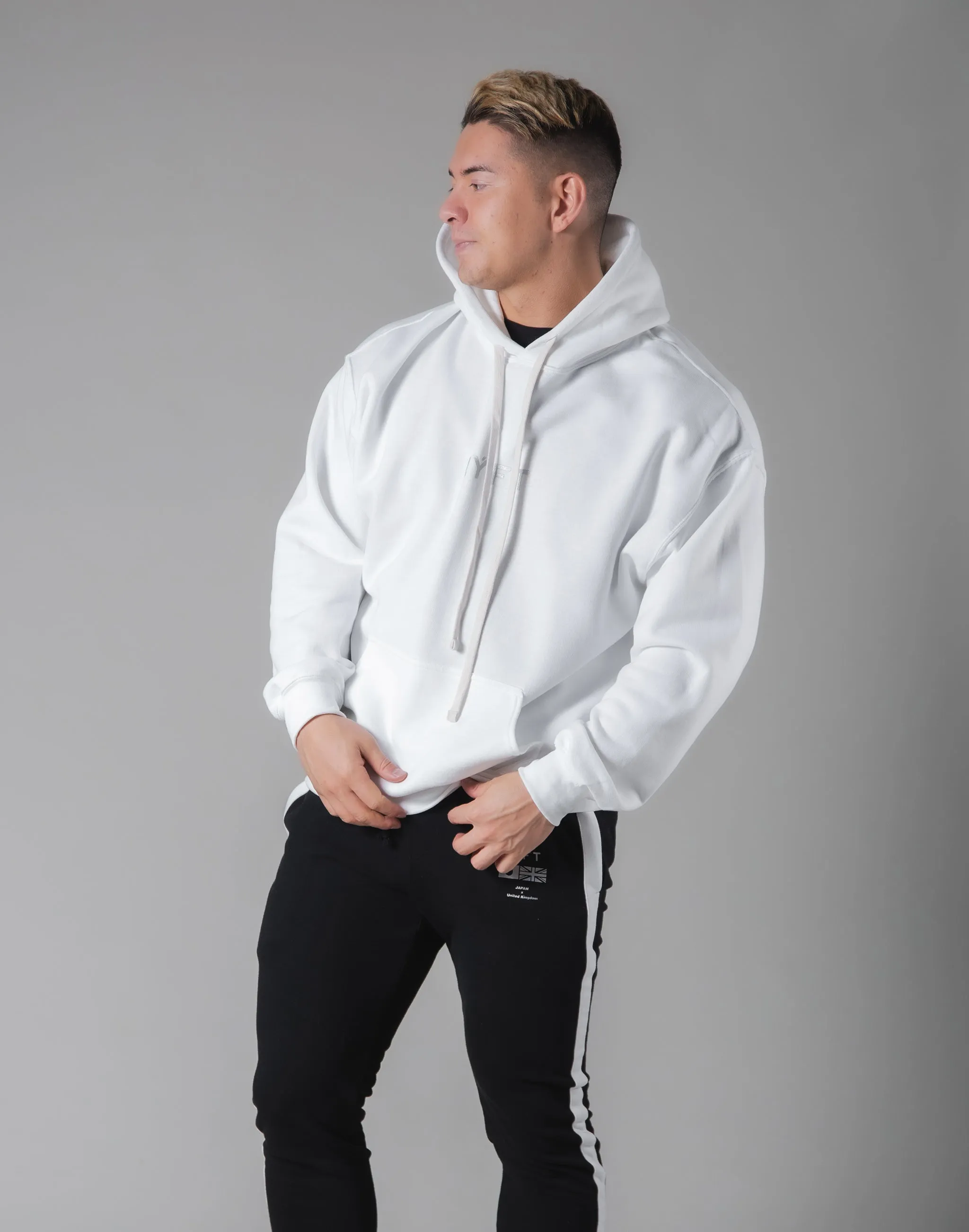 Silver Flag Pullover Hoodie - White