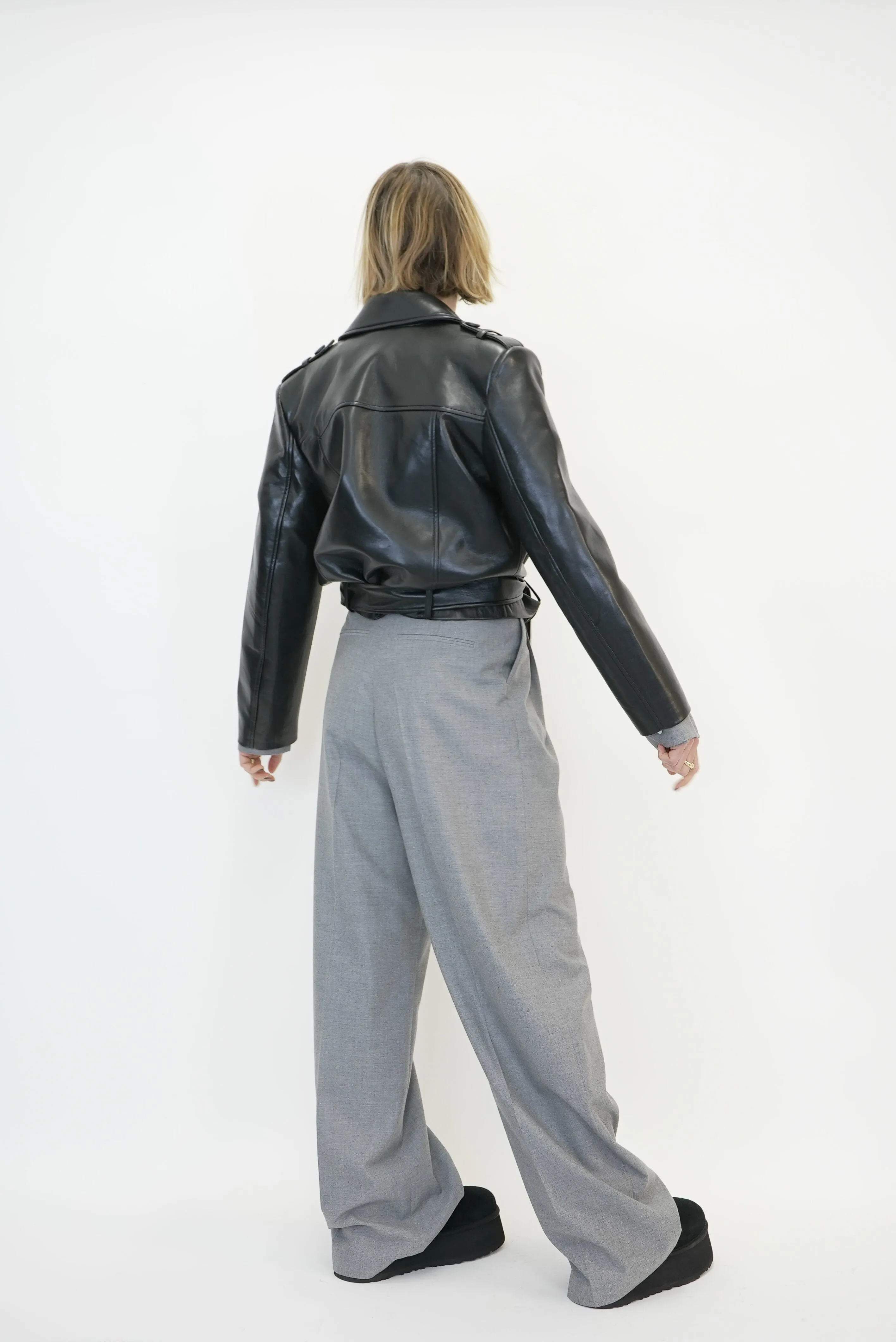 SIMONE JACKET BLACK RECYCLED LEATHER